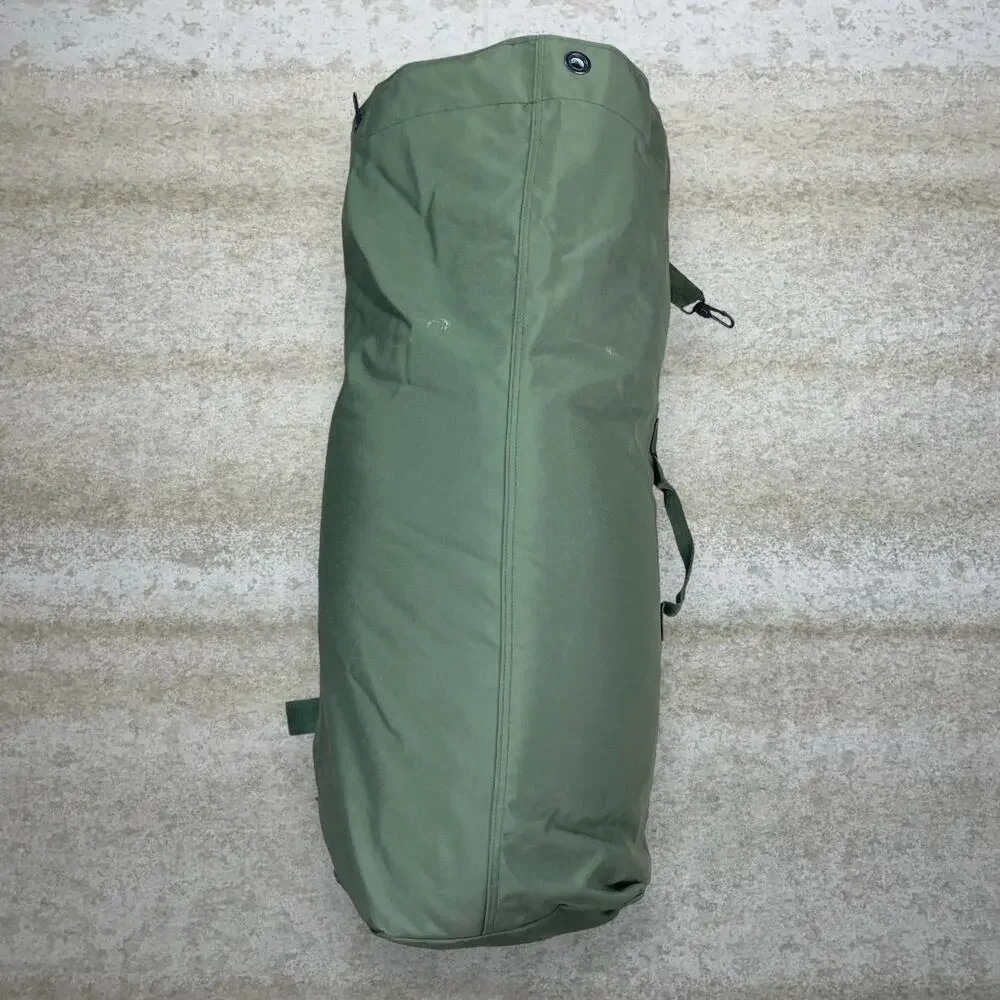 Vintage 90s Military Duffle Bag 24x36x18 Green Nylon Canvas Heavy Duty OD